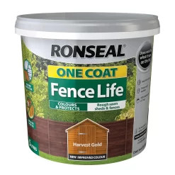 Ronseal One Coat Fence Life Paint Harvest Gold - 5L -Furniture Series Store 12804244 9214942087451370