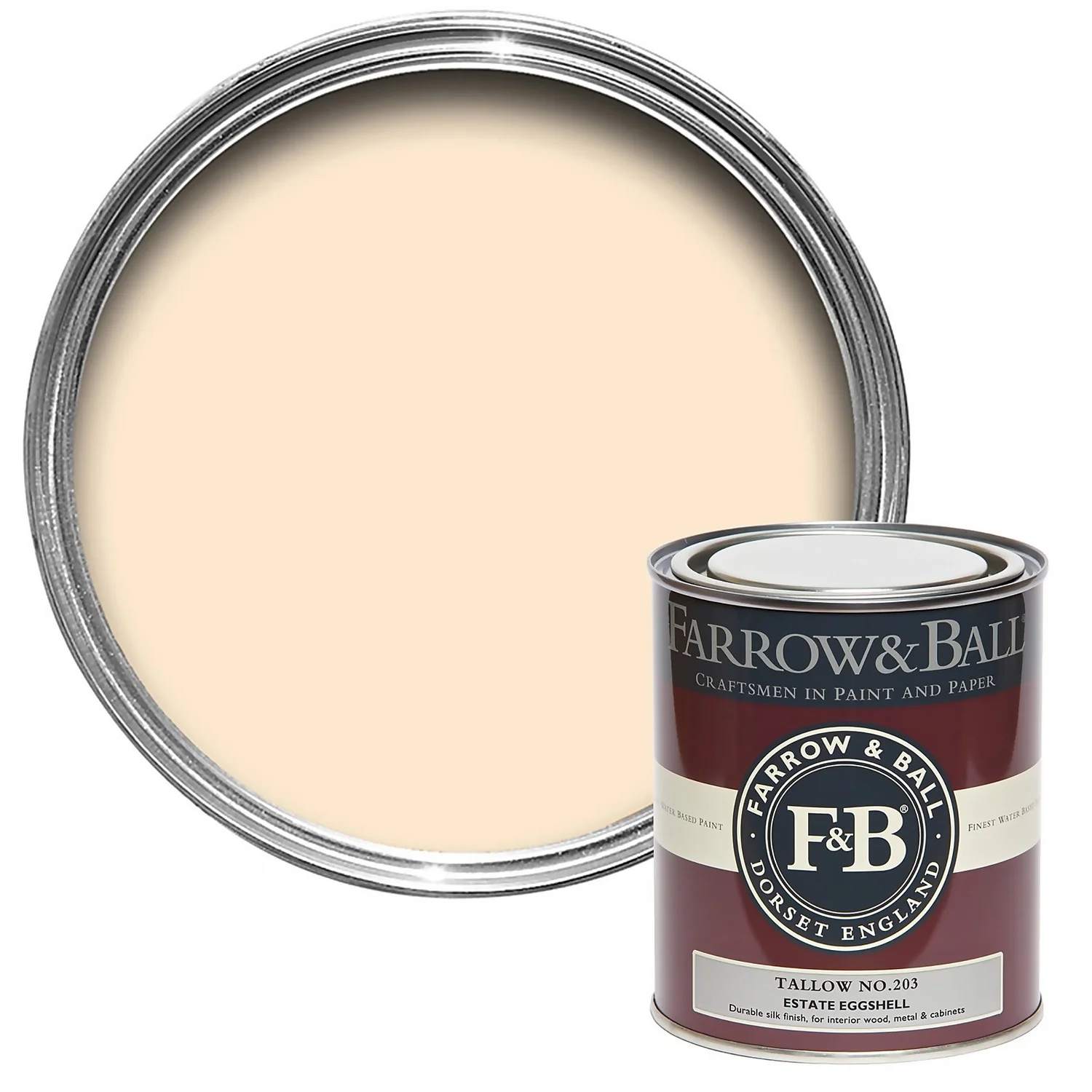 Farrow & Ball Estate Eggshell Paint Tallow - 750ml 3 Farrow & Ball Estate Eggshell Paint Tallow - 750ml