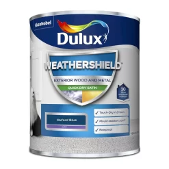 Dulux Weathershield Exterior Quick Dry Satin Paint Oxford Blue - 750ml -Furniture Series Store 12805762 1264832953996905