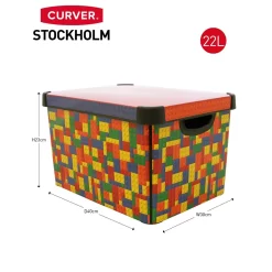 Curver Stockholm Bright Blocks Plastic Deco Storage Box Multi Colour 22L 15 Curver Stockholm Bright Blocks Plastic Deco Storage Box Multi Colour 22L -Furniture Series Store 12807671 1294833169877121