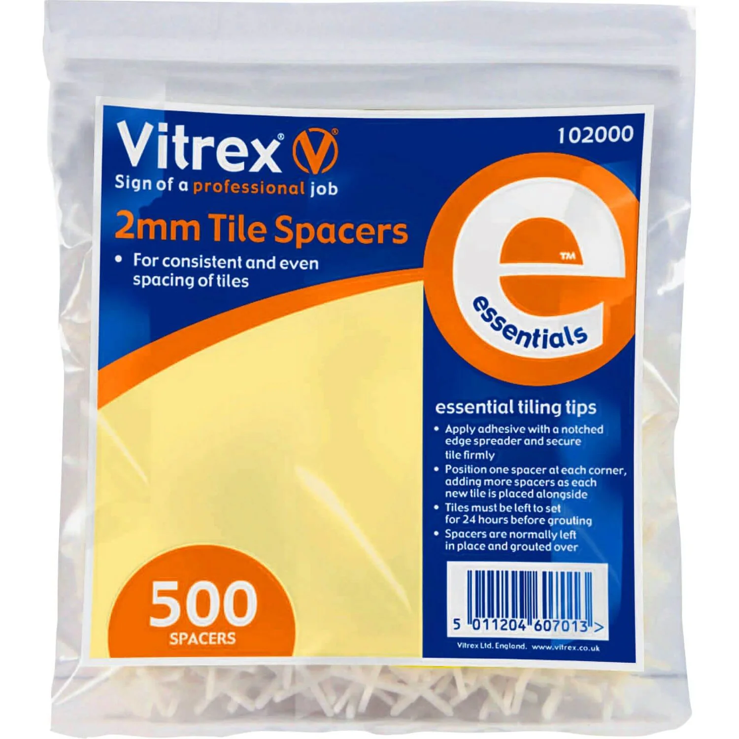 Vitrex Tile Spacers - 500 X 2mm 3 Vitrex Tile Spacers - 500 X 2mm