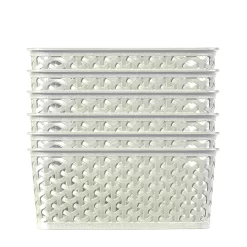 Curver My Style Medium Rectangular Plastic Storage Basket - Vintage White - 13L -Furniture Series Store 12809476 1414833219000345
