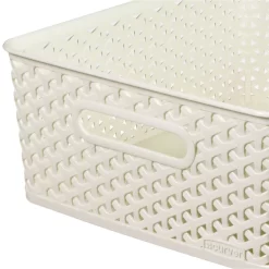 Curver My Style Medium Rectangular Plastic Storage Basket - Vintage White - 13L -Furniture Series Store 12809476 1424833219146790