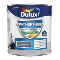 Dulux Weathershield Exterior Quick Dry Satin Paint Gallant Grey - 2.5L -Furniture Series Store 12809483 2044832975334003