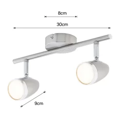Vector 2 Bar LED Spotlight - Satin Nickel -Furniture Series Store 12810128 1404843073148588