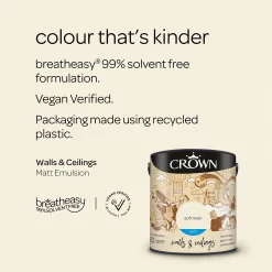 Crown Walls & Ceilings Matt Emulsion Paint Soft Linen - 2.5L 15 Crown Walls & Ceilings Matt Emulsion Paint Soft Linen - 2.5L -Furniture Series Store 12810444 8494969532311323