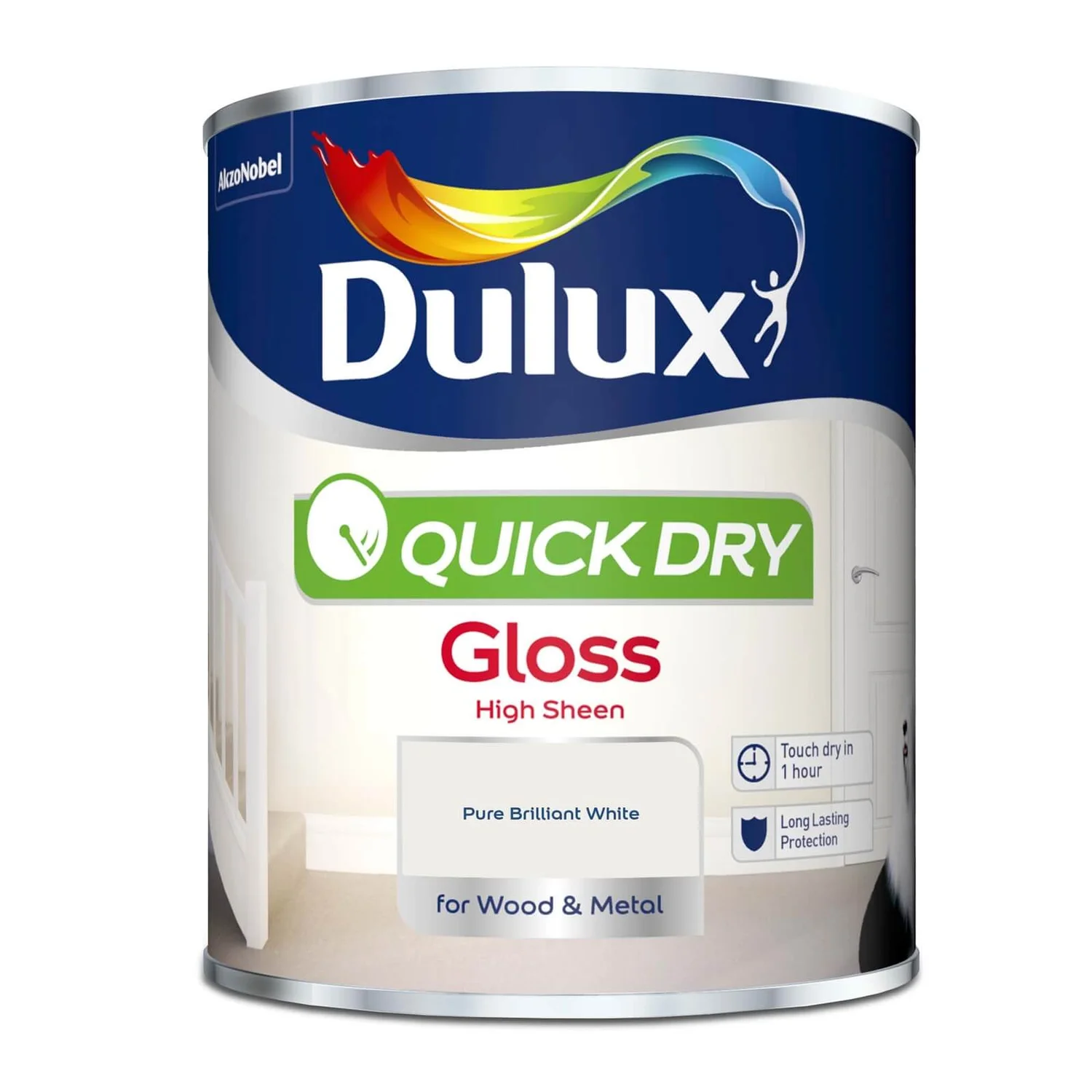 Dulux Pure Brilliant White - Quick Dry Gloss - 750ml 6 Dulux Pure Brilliant White - Quick Dry Gloss - 750ml - Image 4