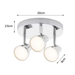 Apollo 3x 5W Round Plate LED Spotlight - Chrome -Furniture Series Store 12813810 1244843087160541