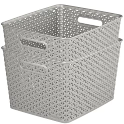 Curver My Style Large Rectangular Plastic Storage Basket - Grey - 18L -Furniture Series Store 12814518 1964832988641727