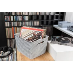 Curver My Style Large Rectangular Plastic Storage Basket - Grey - 18L -Furniture Series Store 12814518 6064832988437034