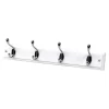 None White Hook Rail - Polished Chrome - 4 Hooks -Furniture Series Store 12814950 1304846183019244