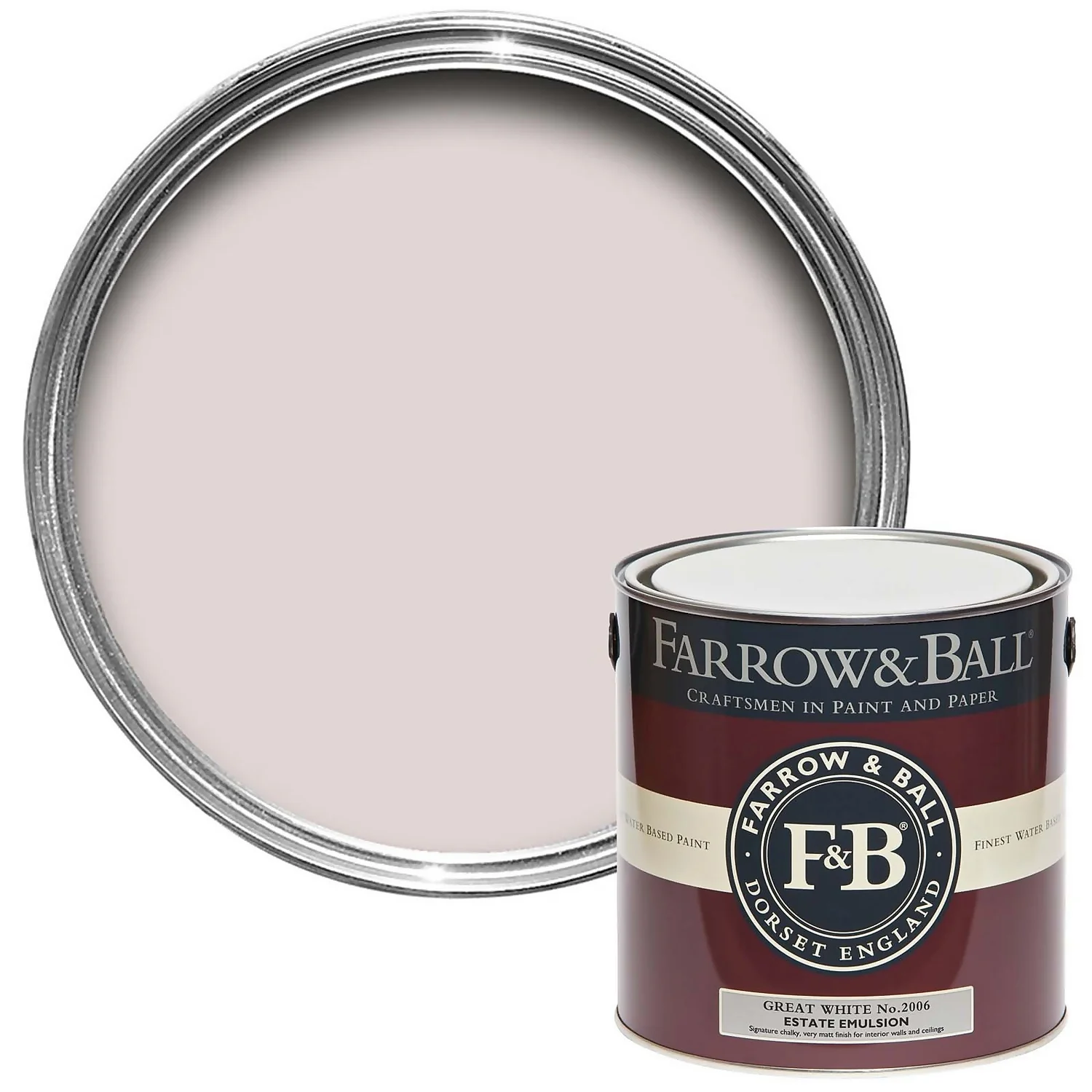 Farrow & Ball Estate Matt Emulsion Paint Great White - 2.5L 3 Farrow & Ball Estate Matt Emulsion Paint Great White - 2.5L