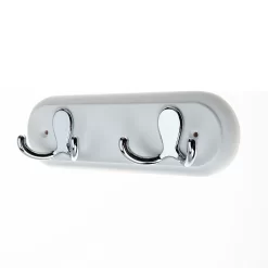 None White Hook Rail - Polished Chrome - 2 Hooks