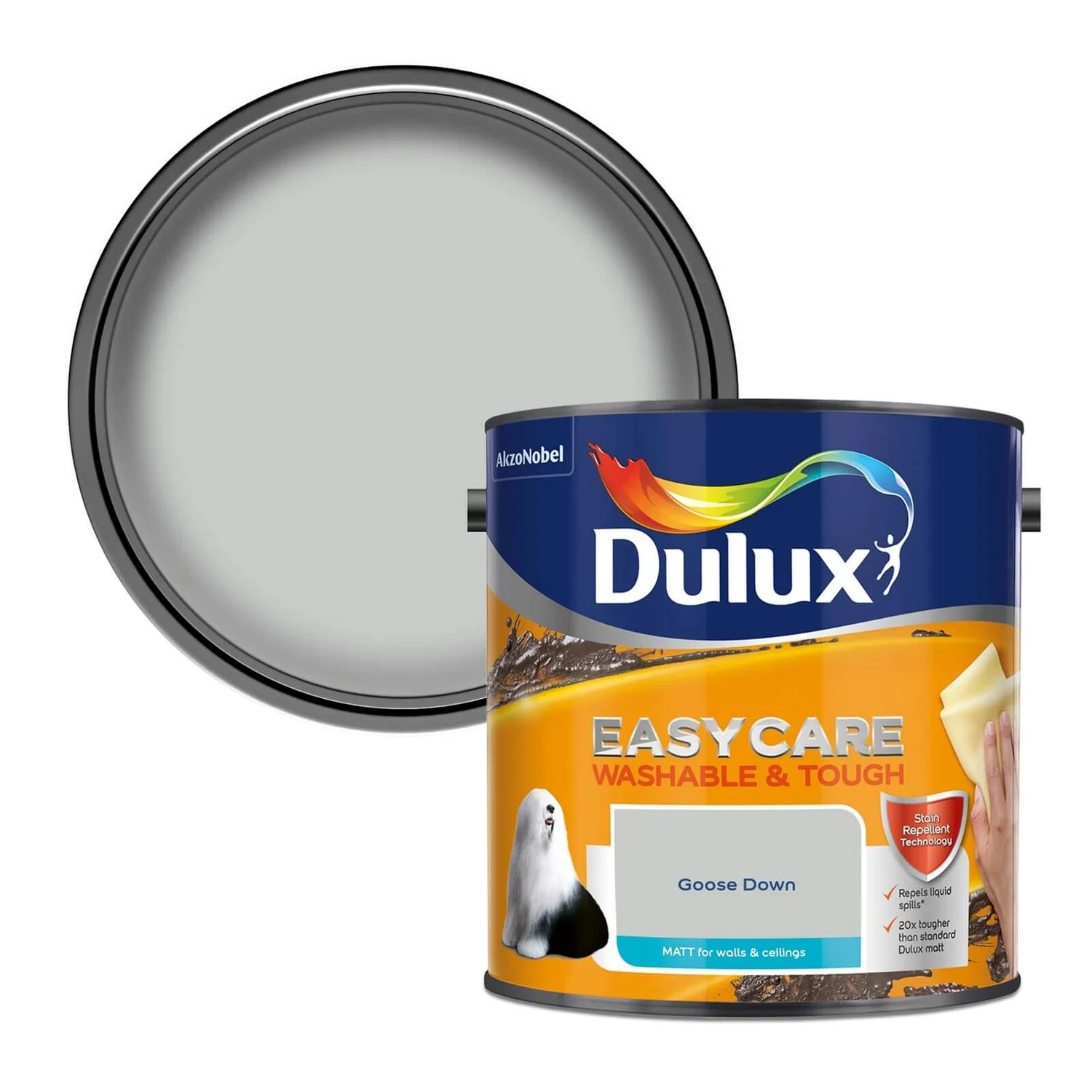 Dulux Easycare Washable & Tough Matt Paint Goose Down - 2.5L 3 Dulux Easycare Washable & Tough Matt Paint Goose Down - 2.5L