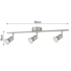Rochdale 3 Lamp Spotlight Bar - Brushed Stainless Steel -Furniture Series Store 12815760 3884843350415341
