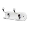 2 Hat And Coat Hooks - Ceramic Tips, Chrome On White -Furniture Series Store 12817391 1494831966187142