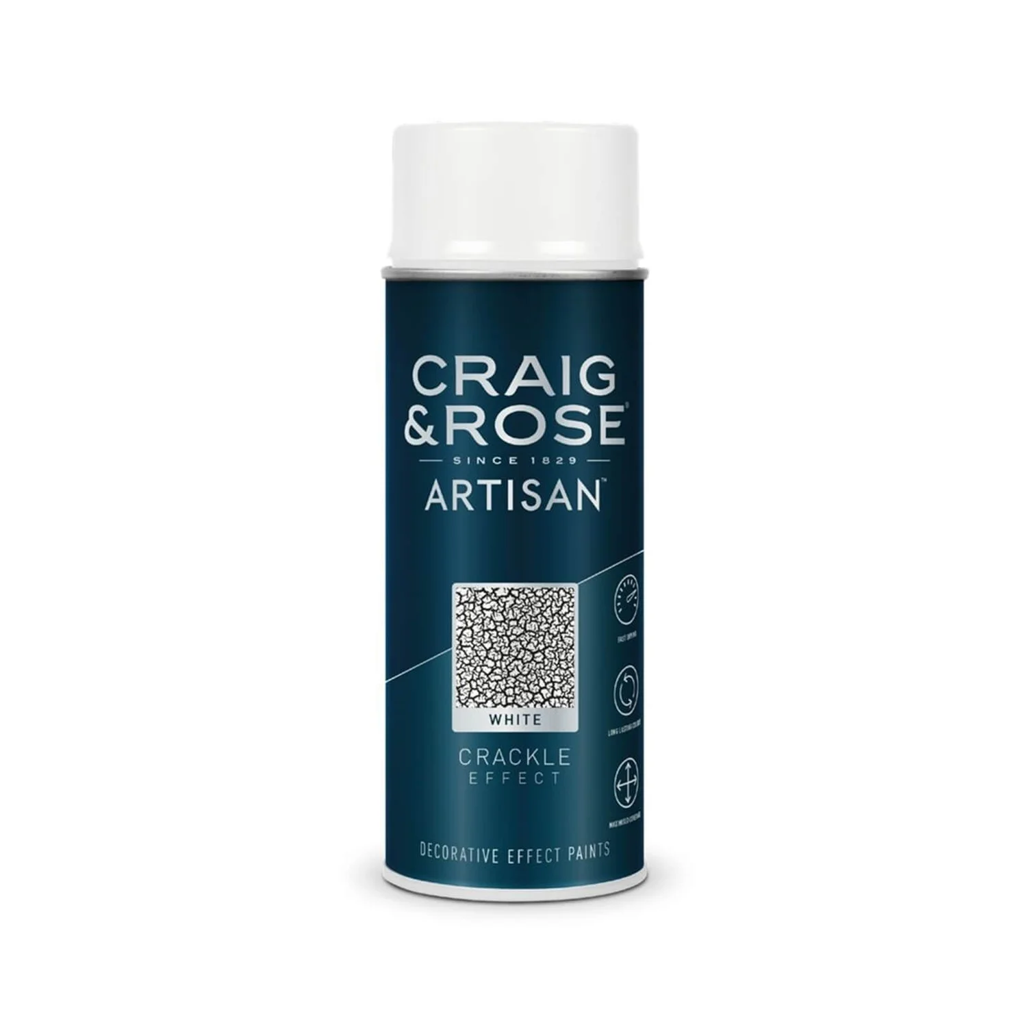 Craig & Rose Artisan Crackle Effect Spray Paint - White - 400ml 3 Craig & Rose Artisan Crackle Effect Spray Paint - White - 400ml