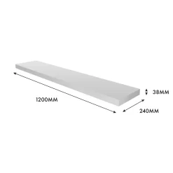 Floating Shelf - White Gloss - 1200 X 240 X 38mm -Furniture Series Store 12817808 2084976219312907