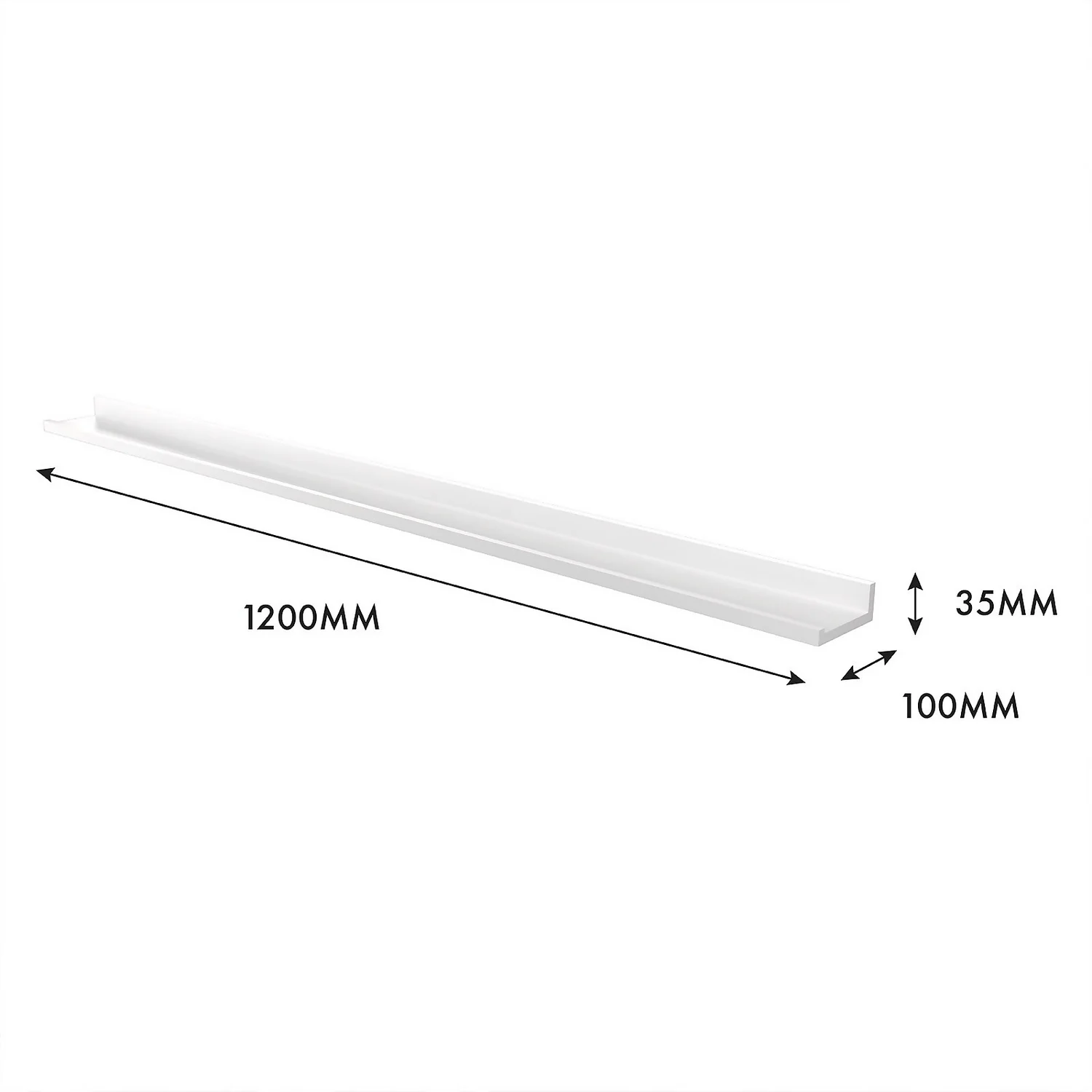 Flexi Storage Decorative Shelving Photo Shelf - White Matt - 1200x35x100mm 6 Flexi Storage Decorative Shelving Photo Shelf - White Matt - 1200x35x100mm - Image 4