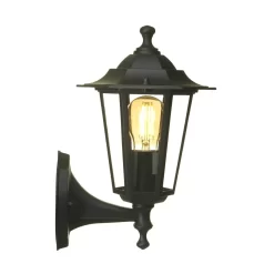 Lutec Corniche E27 Outdoor Wall Lantern - Black -Furniture Series Store 12819209 3434832981832225
