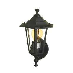 Lutec Corniche E27 Outdoor Wall Lantern - Black -Furniture Series Store 12819209 8594832981749311