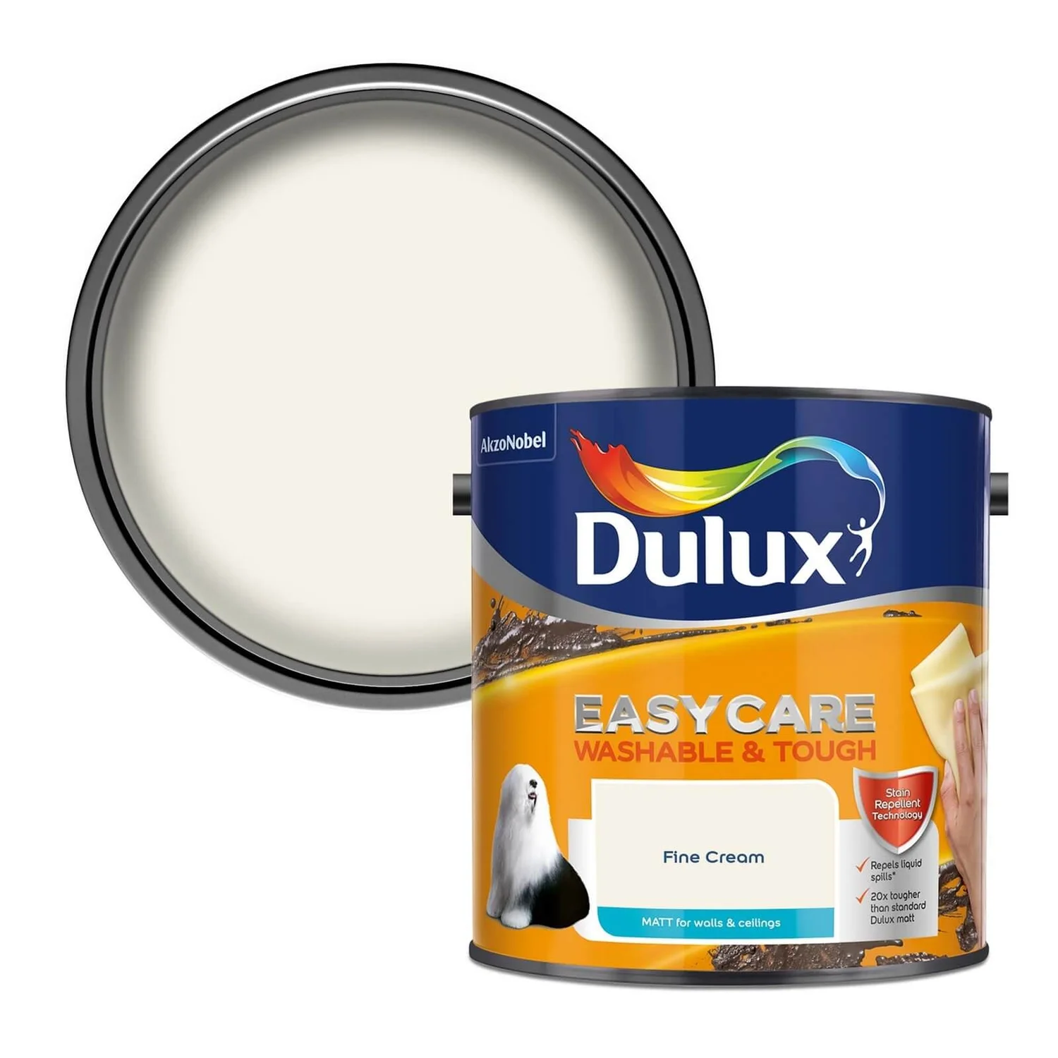 Dulux Easycare Washable & Tough Matt Paint Fine Cream - 2.5L 3 Dulux Easycare Washable & Tough Matt Paint Fine Cream - 2.5L