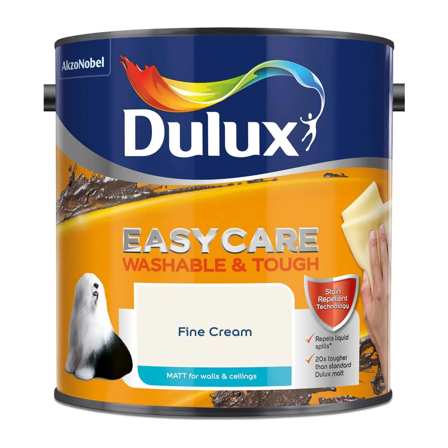 Dulux Easycare Washable & Tough Matt Paint Fine Cream - 2.5L 6 Dulux Easycare Washable & Tough Matt Paint Fine Cream - 2.5L - Image 4