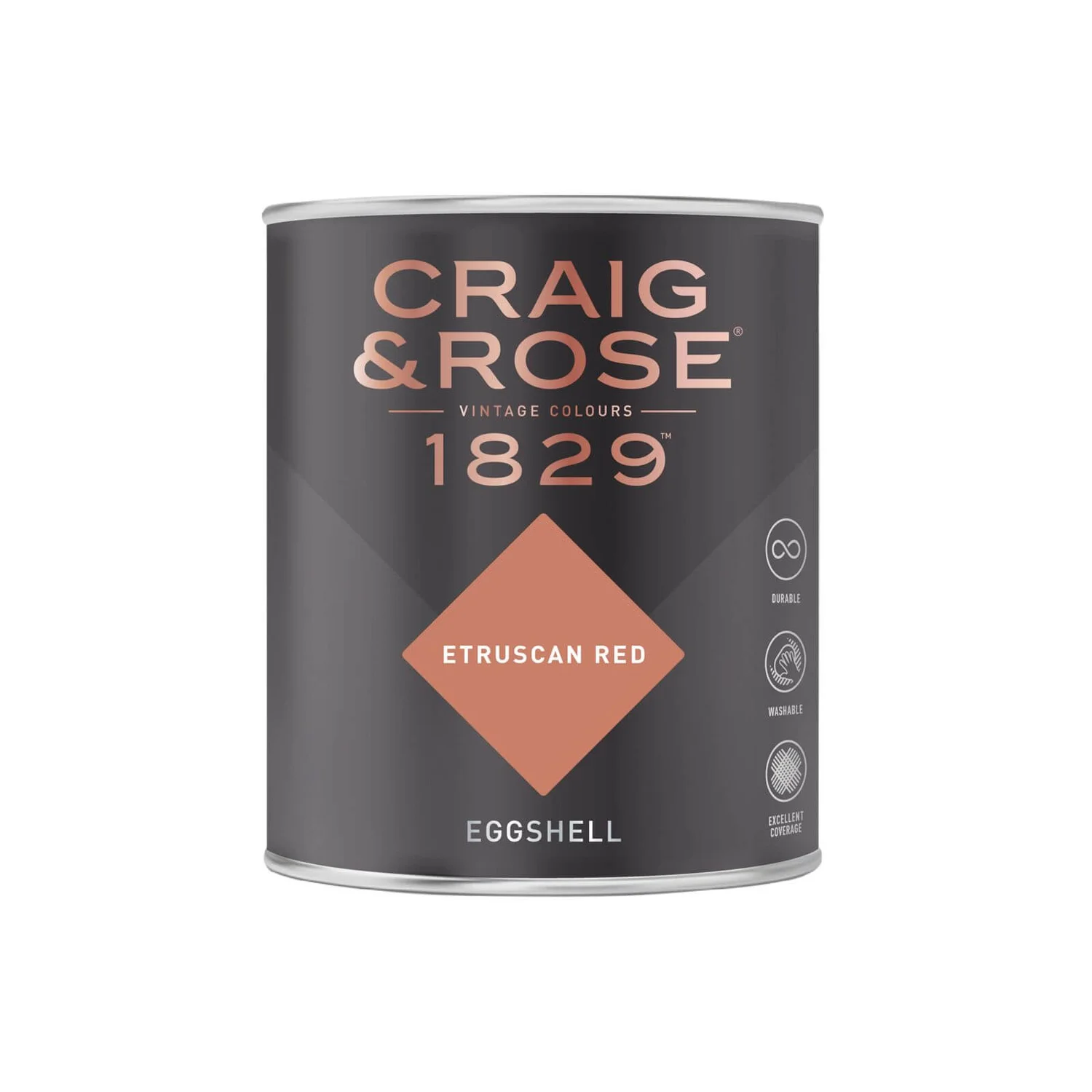 Craig & Rose 1829 Eggshell Paint Etruscan Red - 750ml 4 Craig & Rose 1829 Eggshell Paint Etruscan Red - 750ml - Image 2