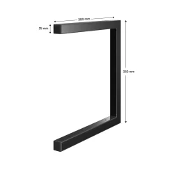None Double U Shelf Bracket - Black - 330x300mm -Furniture Series Store 12820763 6084930156517271