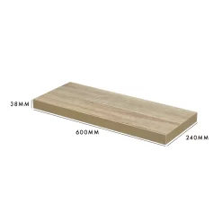 Floating Shelf - Sanoma Oak - 600 X 240 X 38mm -Furniture Series Store 12822021 3004964085552705