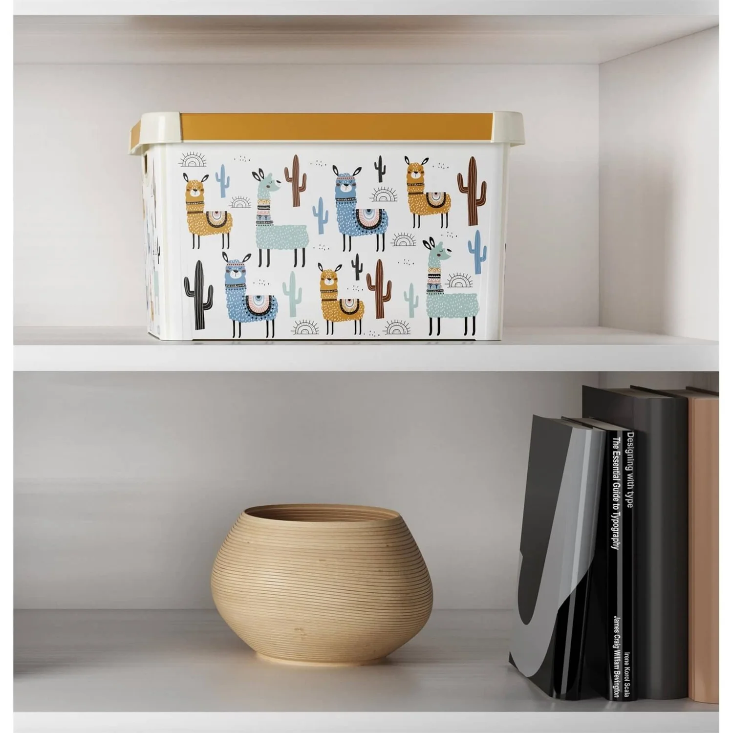 Curver Stockholm Llama Plastic Deco Storage Box - Multi-Coloured - 22L 4 Curver Stockholm Llama Plastic Deco Storage Box - Multi-Coloured - 22L - Image 2