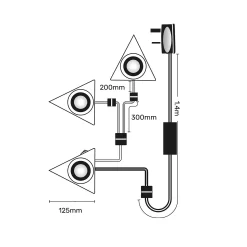 Arlec 3 Pack LED Triangle Cabinet Lights -Furniture Series Store 12825180 8295007594561258