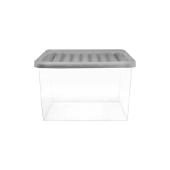 Furniture Series Store 28 17L Storage Box With Clear Base And Grey Lid