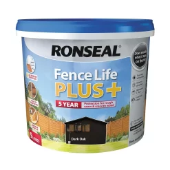 Ronseal Fence Life Plus Paint Dark Oak - 9L -Furniture Series Store 12826694 3334942086803634