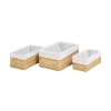 White & Natural Water Hyacinth Baskets - Set Of 3 -Furniture Series Store 12829228 1284831918607322