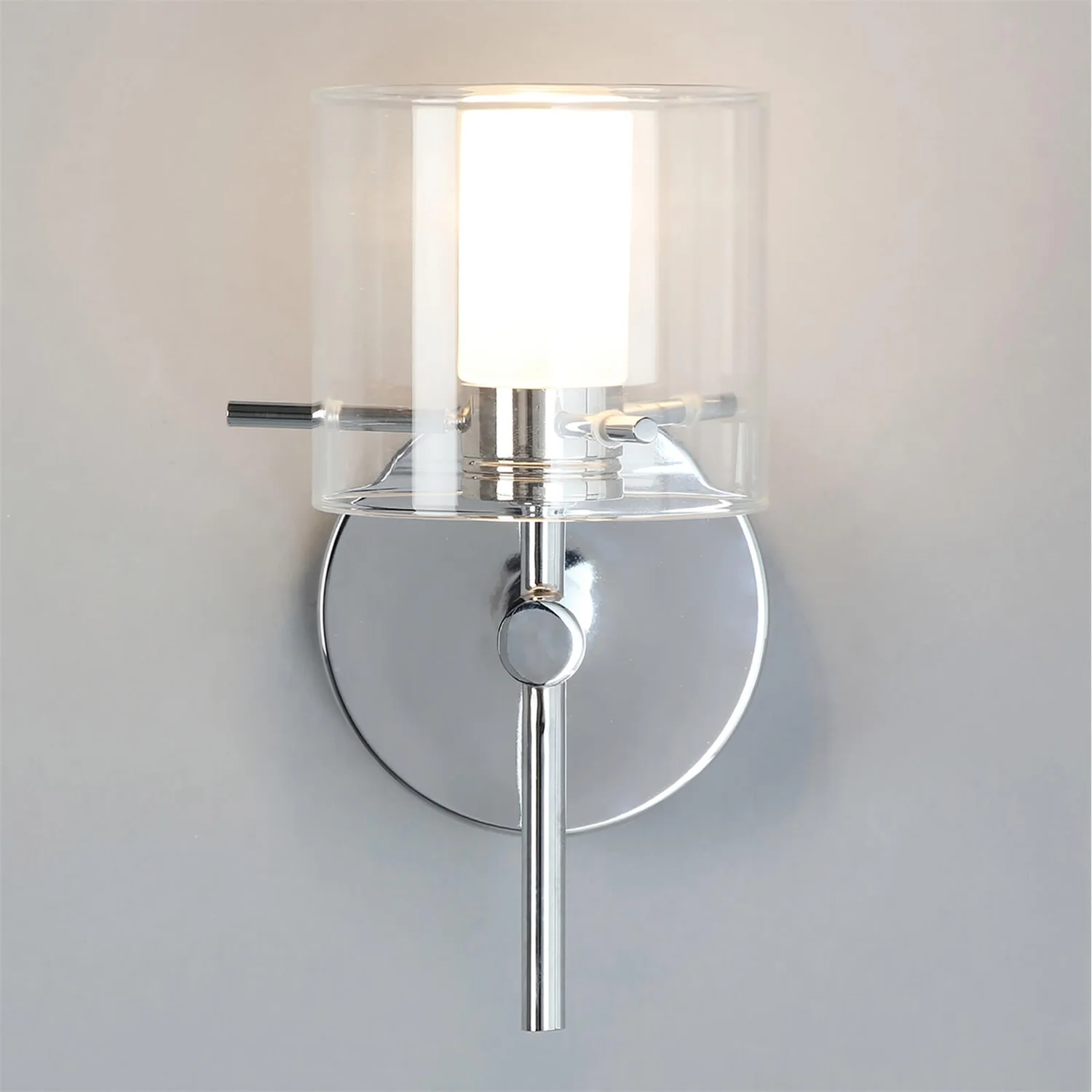 Gene Clear Cylinder Wall Light - Chrome 6 Gene Clear Cylinder Wall Light - Chrome - Image 4