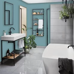 Homebase Bathroom Mid Sheen Paint - Peacock Blue 2.5L -Furniture Series Store 12832698 1364832985947967