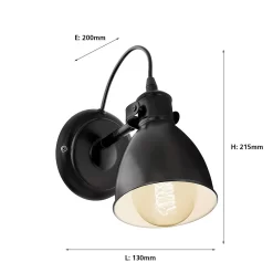 Eglo Priddy Wall Light - Black -Furniture Series Store 12836512 4934833169679760