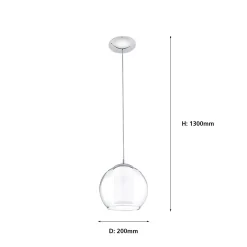 Eglo Bolsano 1 Light Pendant Light - Chrome -Furniture Series Store 12836627 1034833236213199