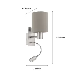 Eglo Pasteri Wall Light - Satin Nickel -Furniture Series Store 12836960 1134833169883862
