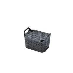 Small Urban Storage Basket With Lid - Graphite