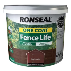 Ronseal One Coat Fence Life Paint Red Cedar - 9L -Furniture Series Store 12837604 1044942087320246