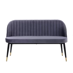 Illona Velvet Dining Bench - Grey -Furniture Series Store 12838433 1274832984636496