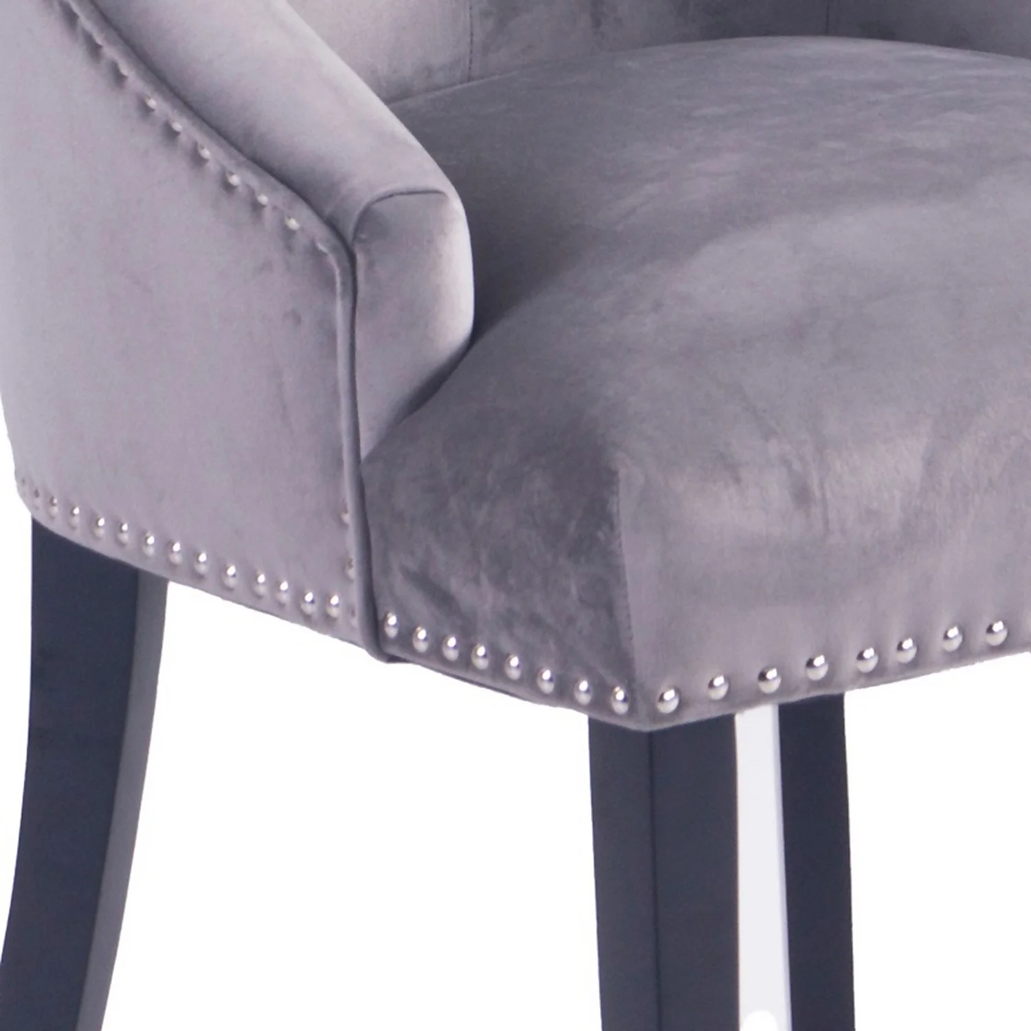 Annabelle Velvet Dining Chairs - Set Of 2 - Grey 9 Annabelle Velvet Dining Chairs - Set Of 2 - Grey - Image 7
