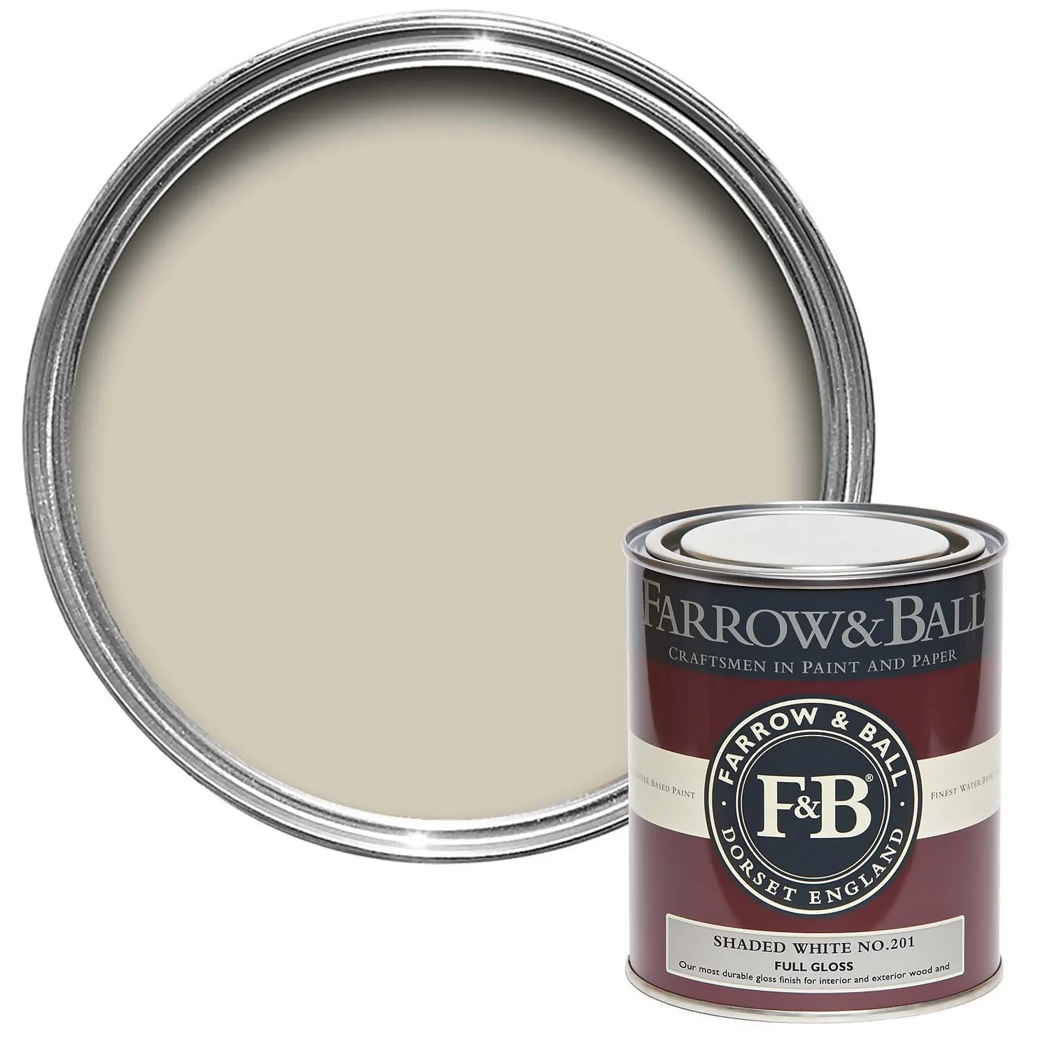 Farrow & Ball Full Gloss Shaded White - 750ml 3 Farrow & Ball Full Gloss Shaded White - 750ml