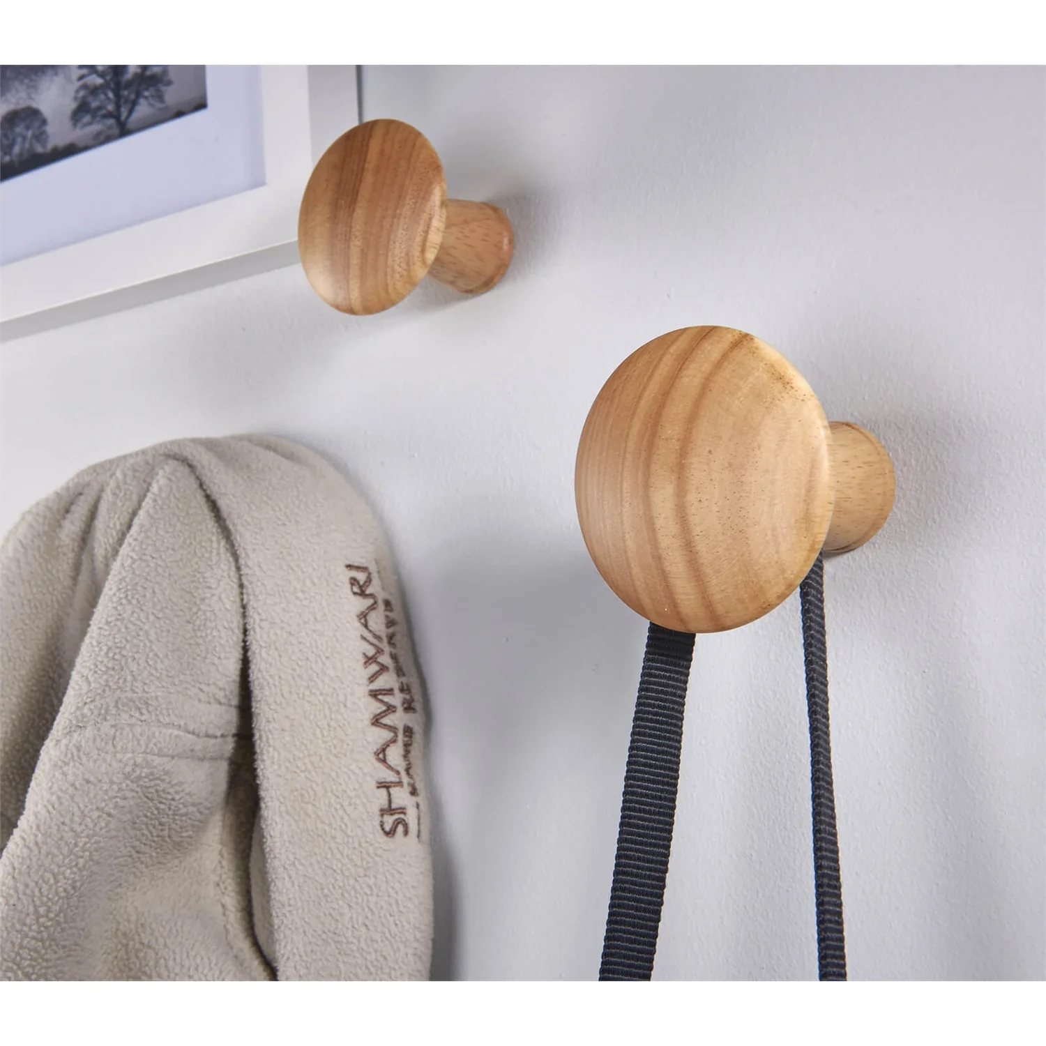 Wood Dots Hook Set - Oak Effect 4 Wood Dots Hook Set - Oak Effect - Image 2