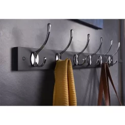 6 Victorian Chrome Hooks On Black Bloc Board -Furniture Series Store 12839305 2694845858895059