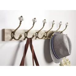 6 Ceramic Antique Brass Hook On Dark Rustic Board -Furniture Series Store 12839323 7074845859622106