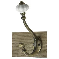 6 Ceramic Antique Brass Hook On Dark Rustic Board -Furniture Series Store 12839323 8094964597770671