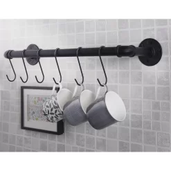 Industrial Pipe Rail With 'S' Hooks -Furniture Series Store 12839412 2184833203580948